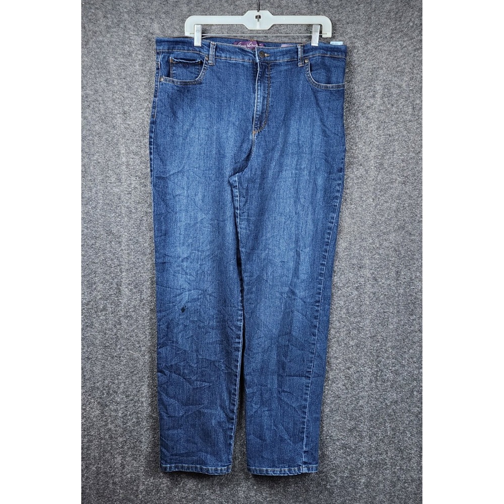 Gloria Vanderbilt Amanda Taper Jeans Womens 18 Blue High Rise Stretch Stain